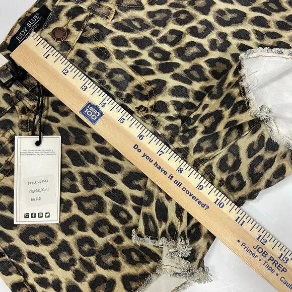 Judy Blue Leopard Animal Print Short Size Small New With Tag - Picture 7 of 7